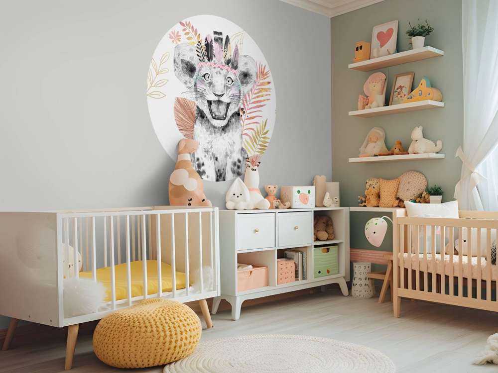 Lejonunge med korallrosa och guldblad