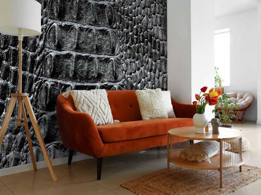 Krokodilleskinn svart