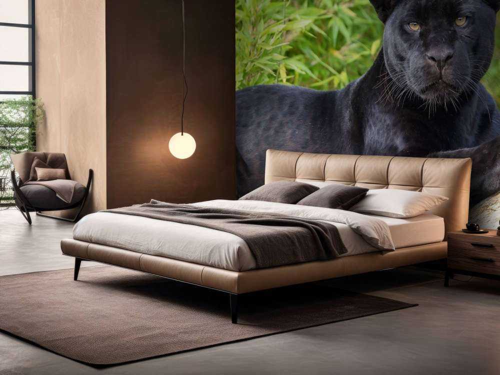 Svart panter på et tre