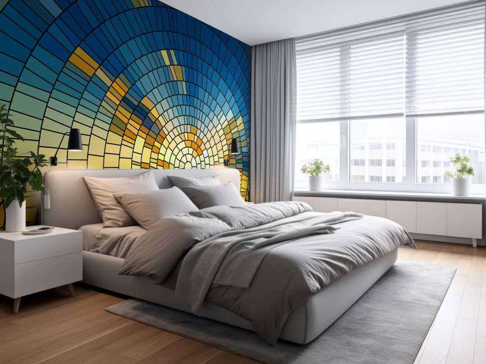 Solnedgang på en plen