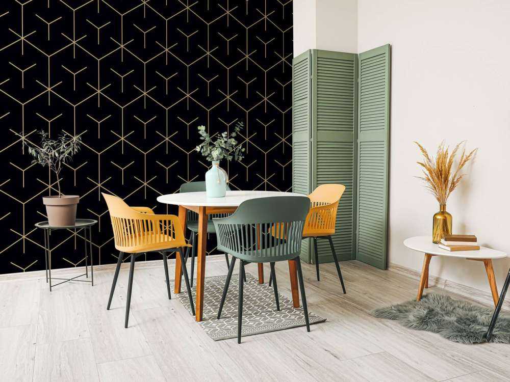 Geometriske sekskanter, svart