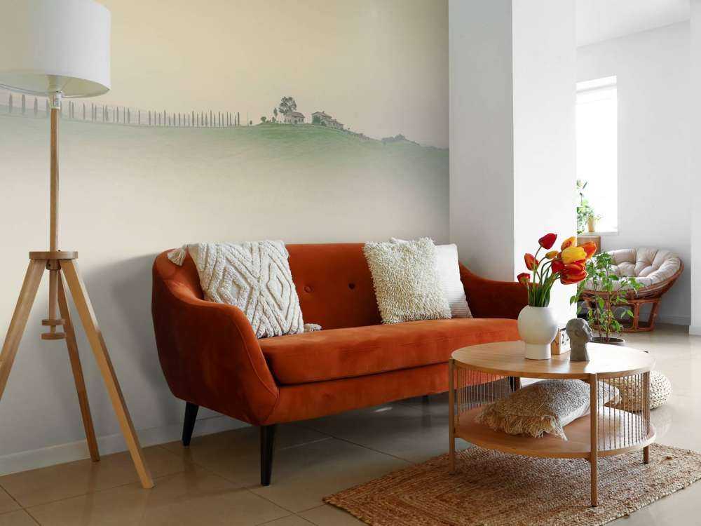 Tåket italiensk landskap