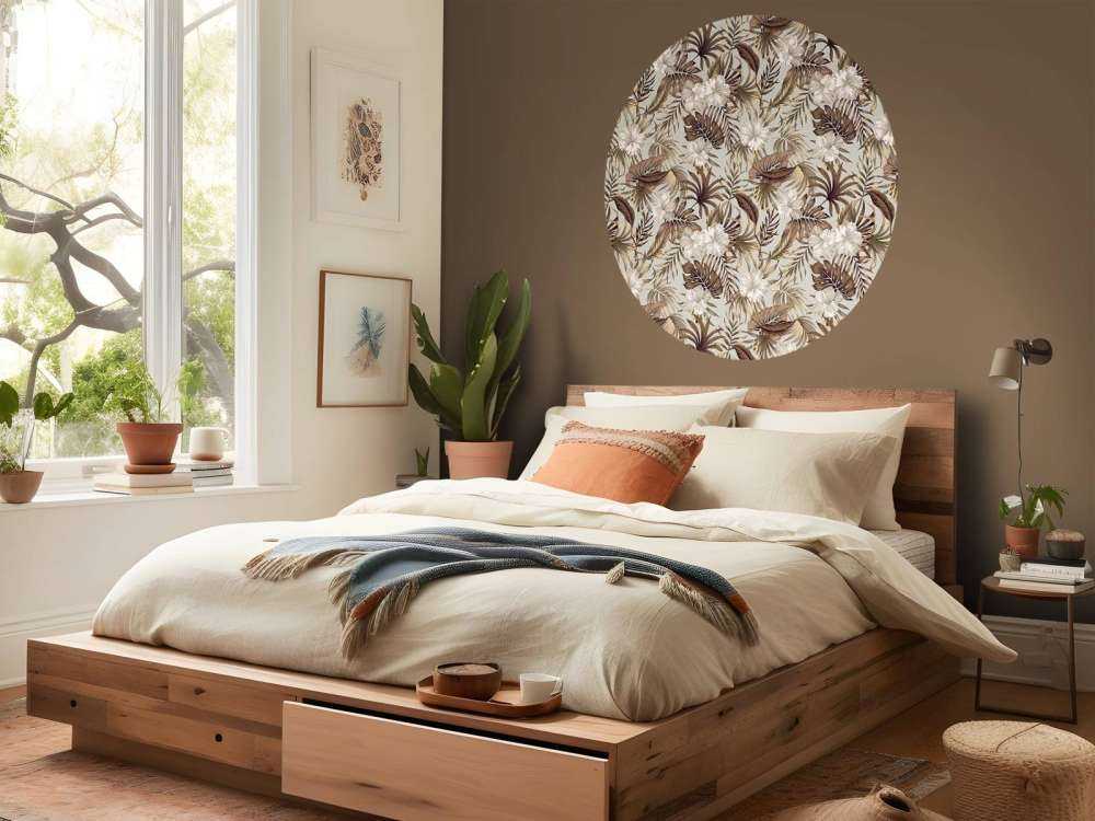 Tropiske blomster, beige