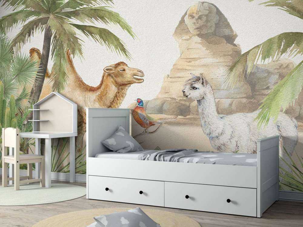 Kamel og Alpakka i ørkenen