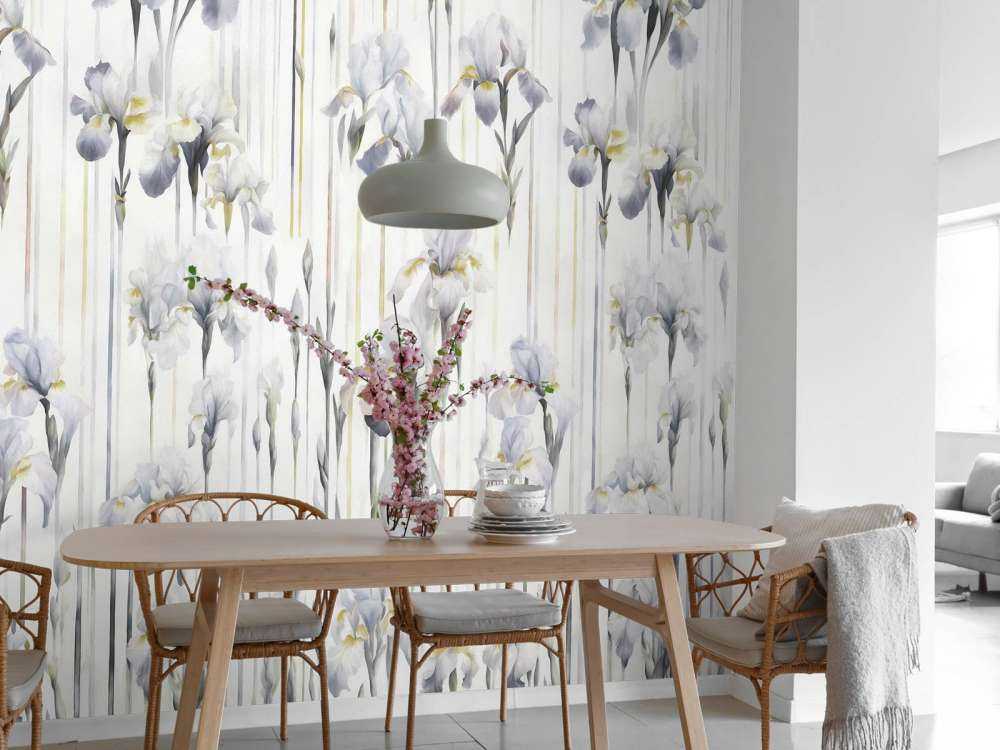 Iris og striper sømløs grå