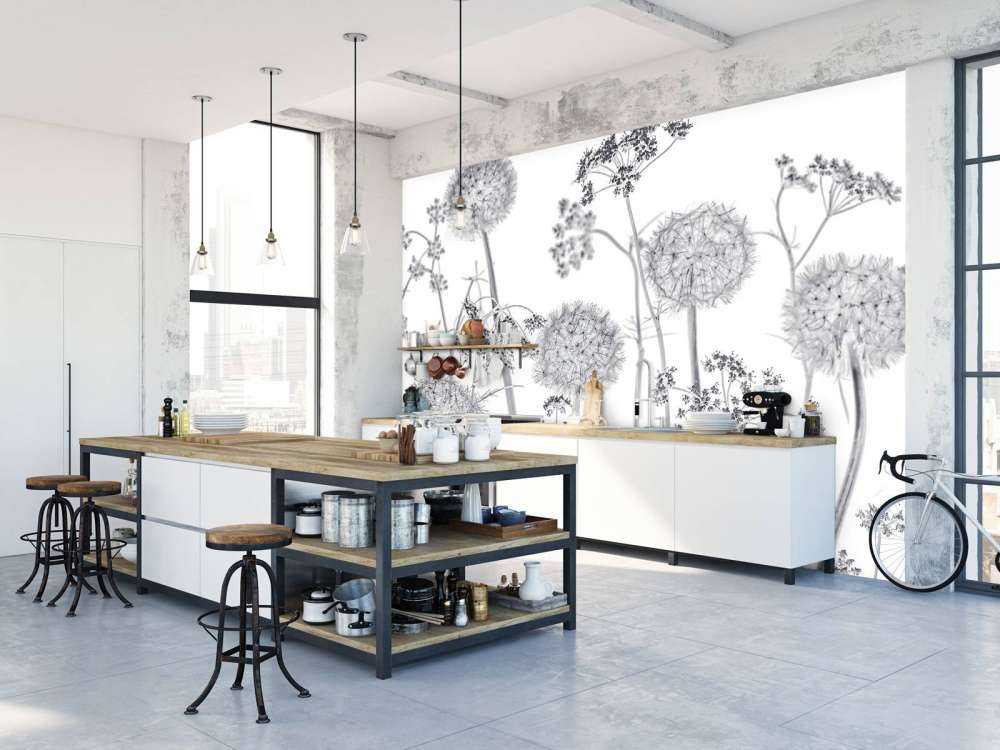 Engblomster i svart og hvitt