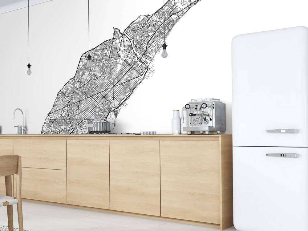 Kart over Barcelona, ​​hvitt