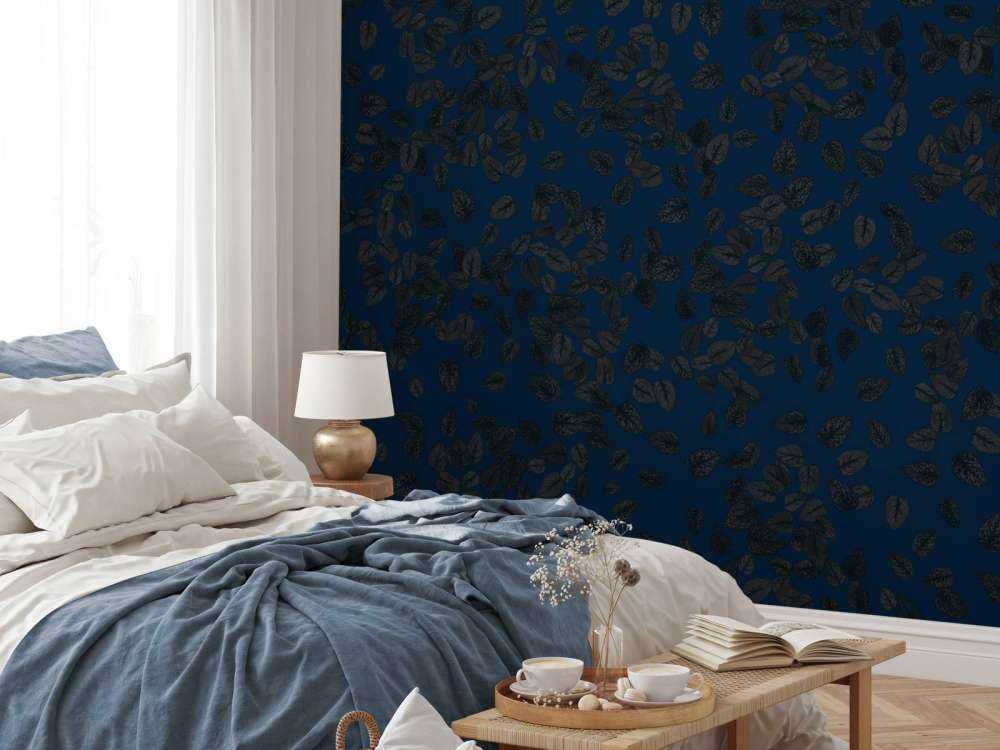 Små blader mørke på mightnight blue