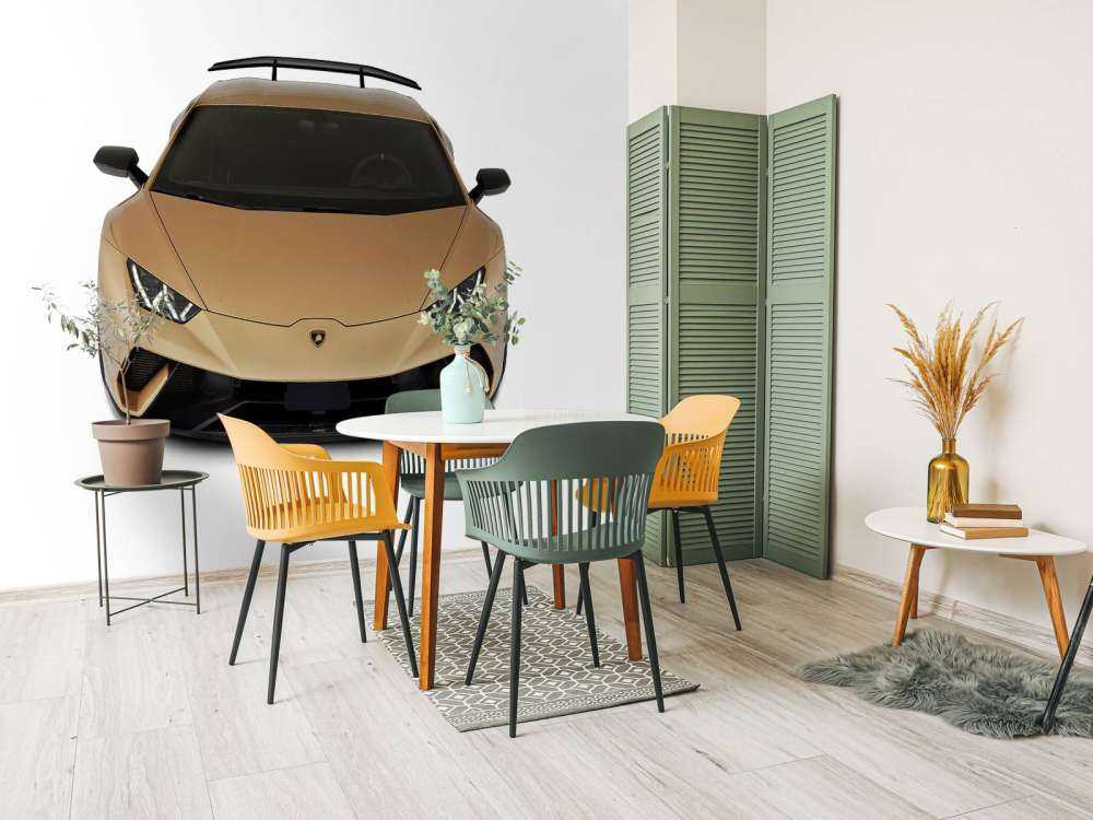 Lamborghini Huracan - Front ovenfra, hvid