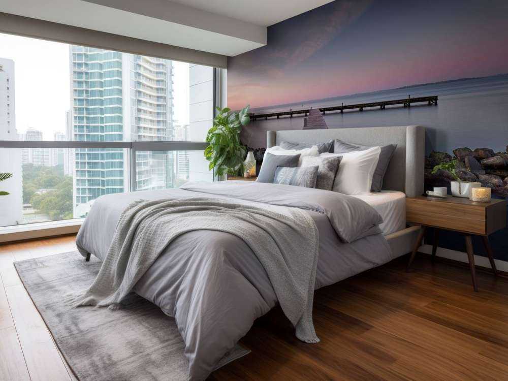 Dejligt stillads ved solopgang