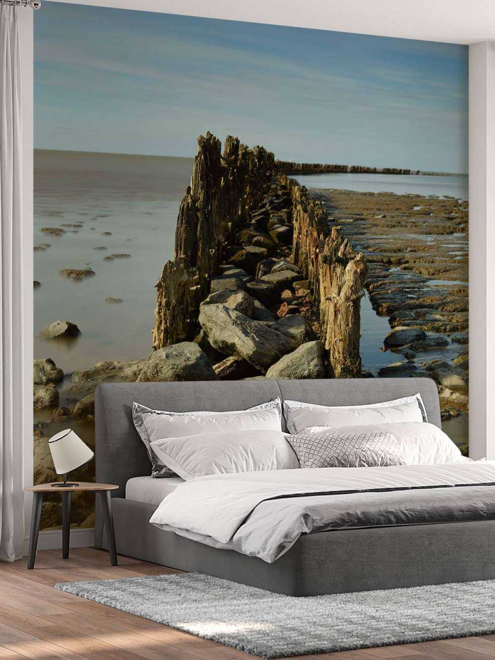 Bølgebryder af træ og sten