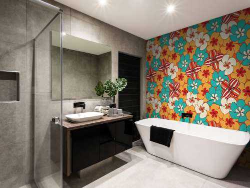 Farverige vintage blomster