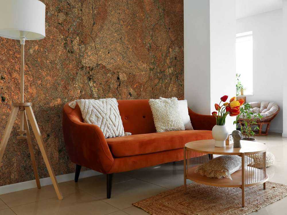 Marmor i terracotta-farve