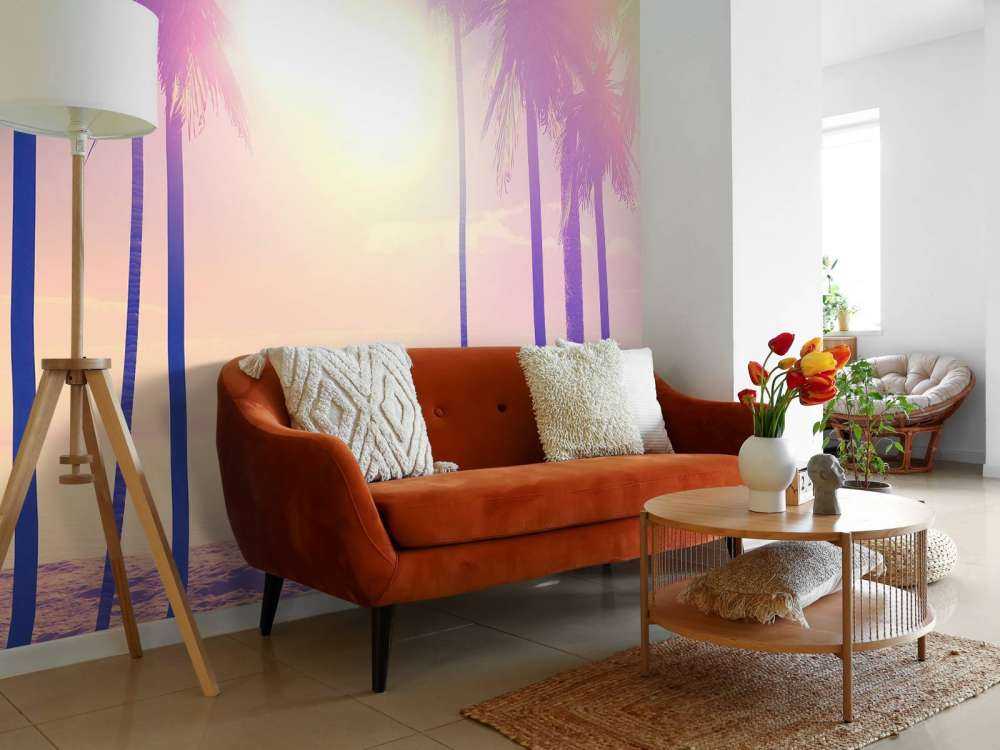 Vintage palmer og hav