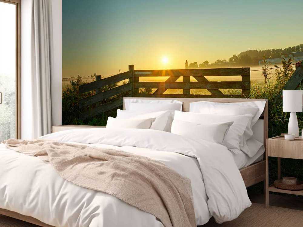 Gjerde ved soloppgang