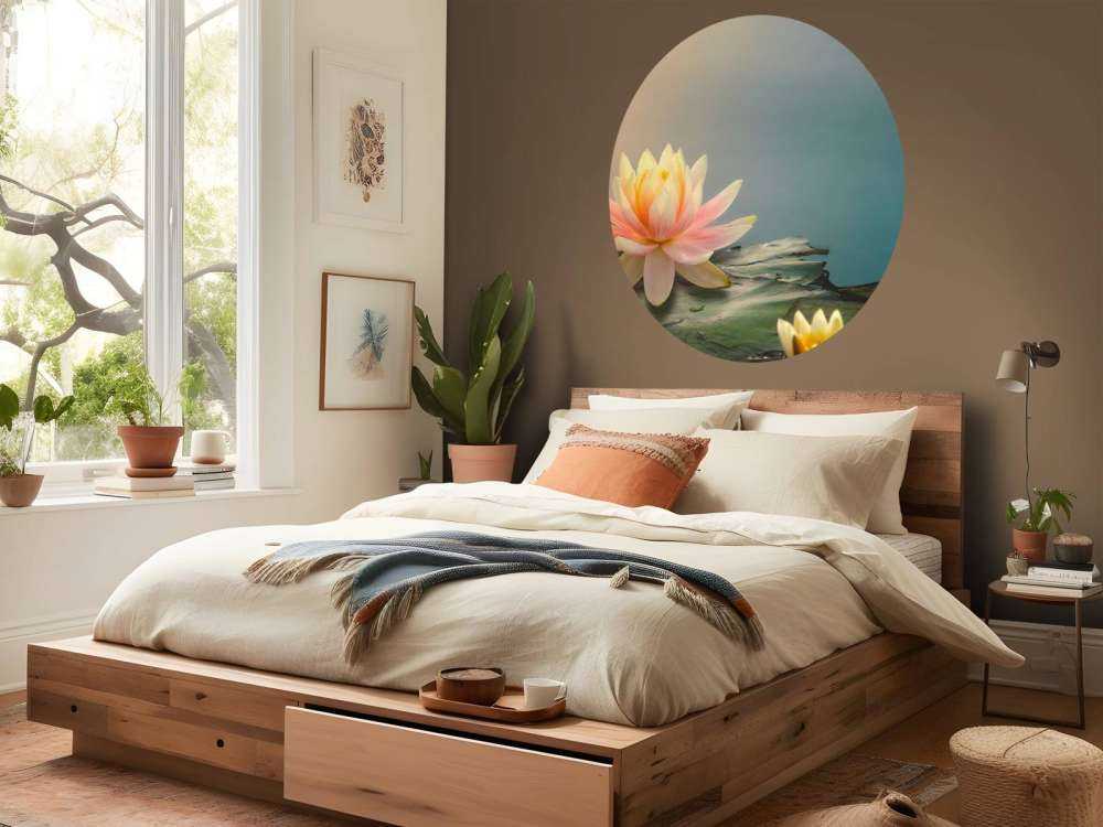 Dame med lotusblomster