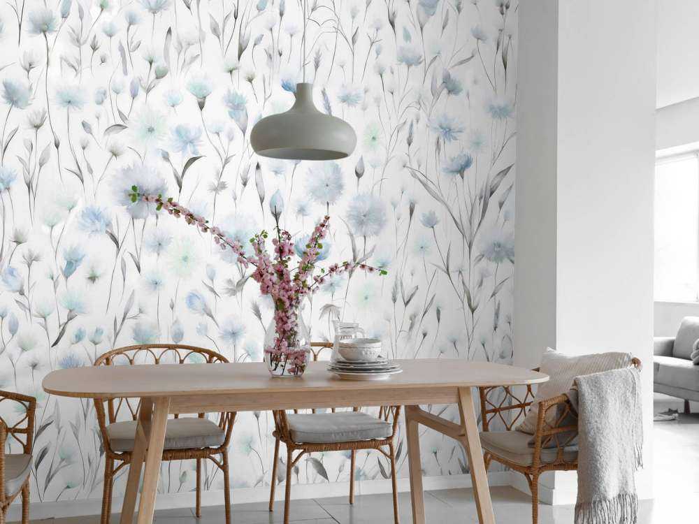 Kornblomster og markgress Blå