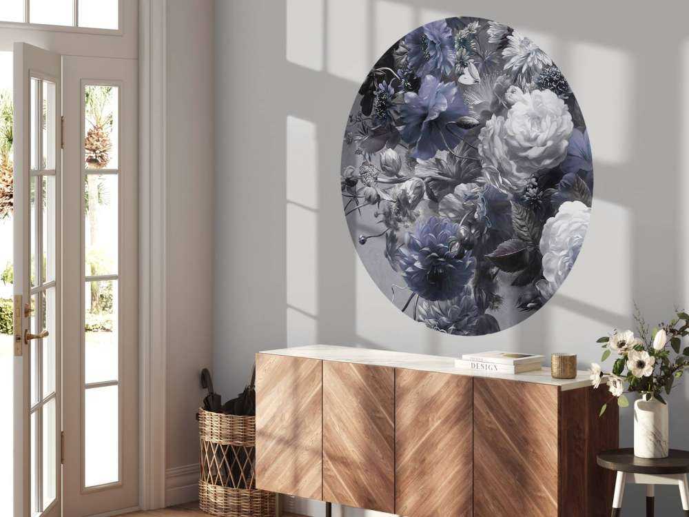 Stor bukett med valmuer blå