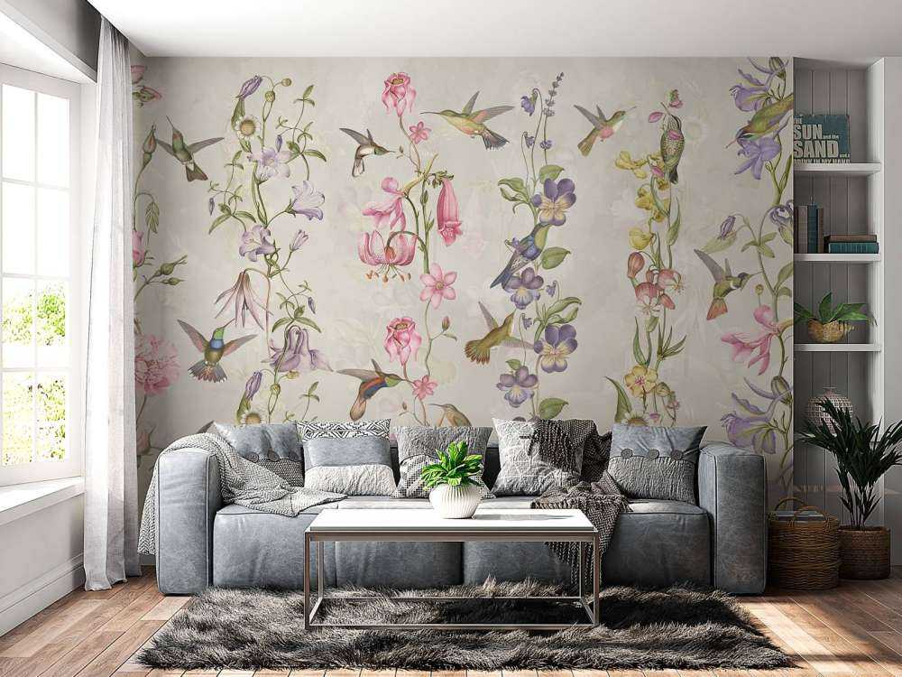 Eng- og hageblomster taupe