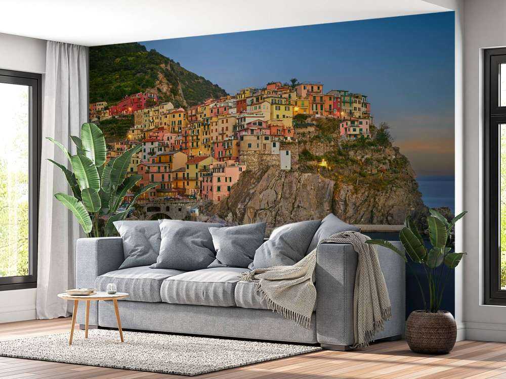 Fargede hus i Italia