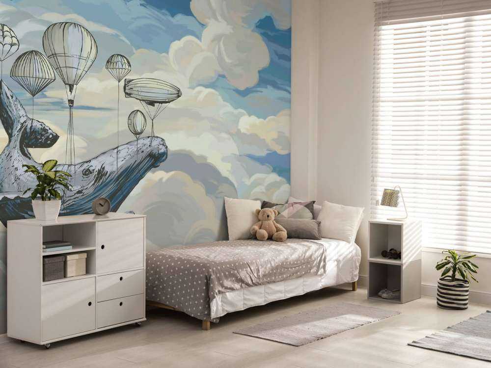 Varmluftsballonger med en hval