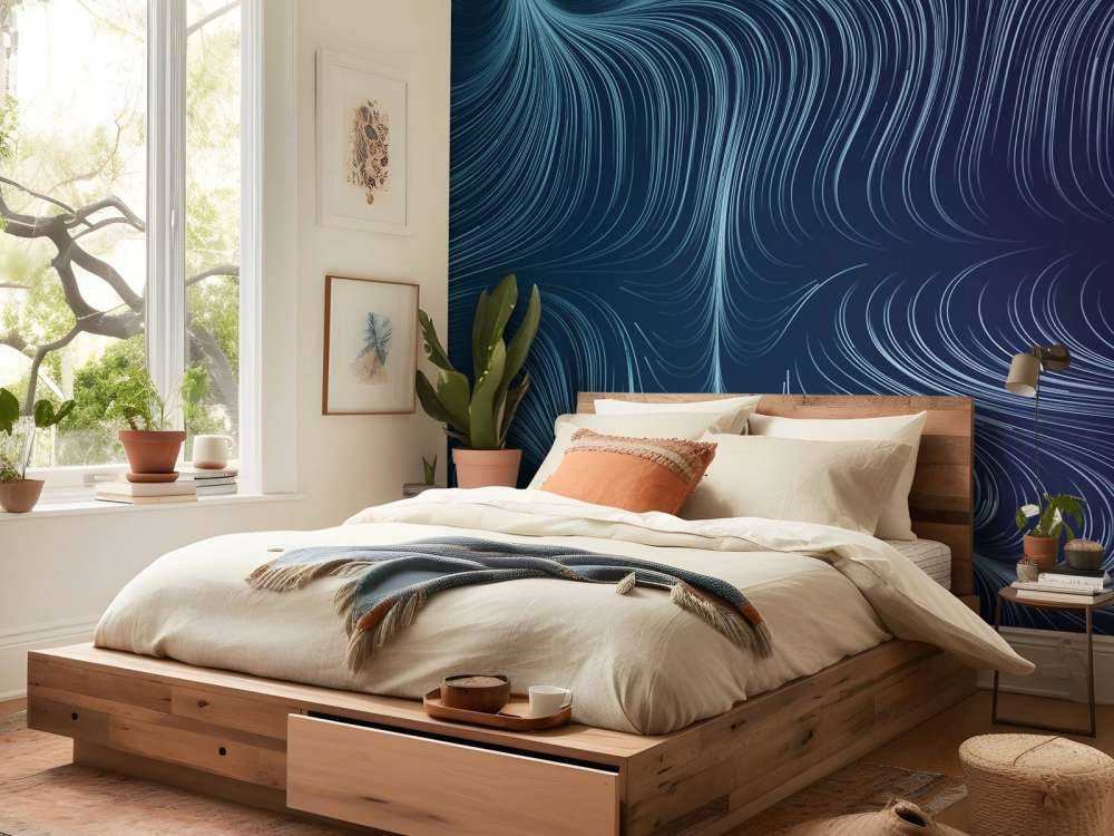 Blå opplyste linjer