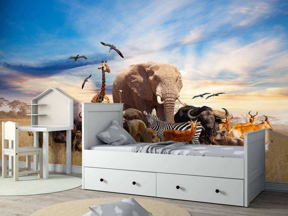 Gruppe afrikanske dyr