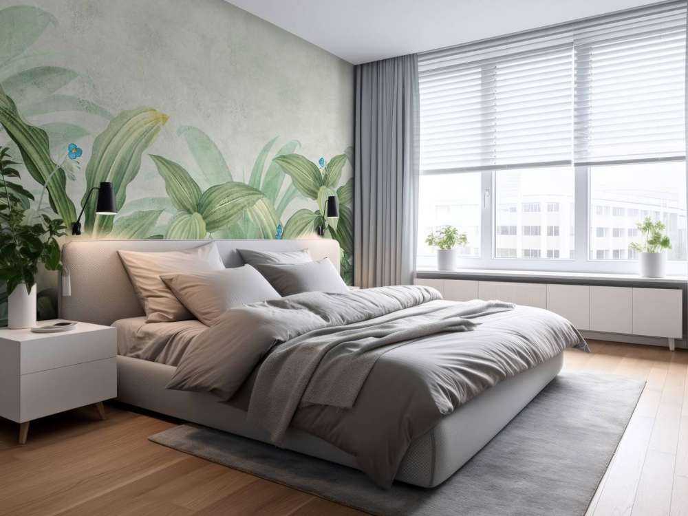 Broket gress med blomster