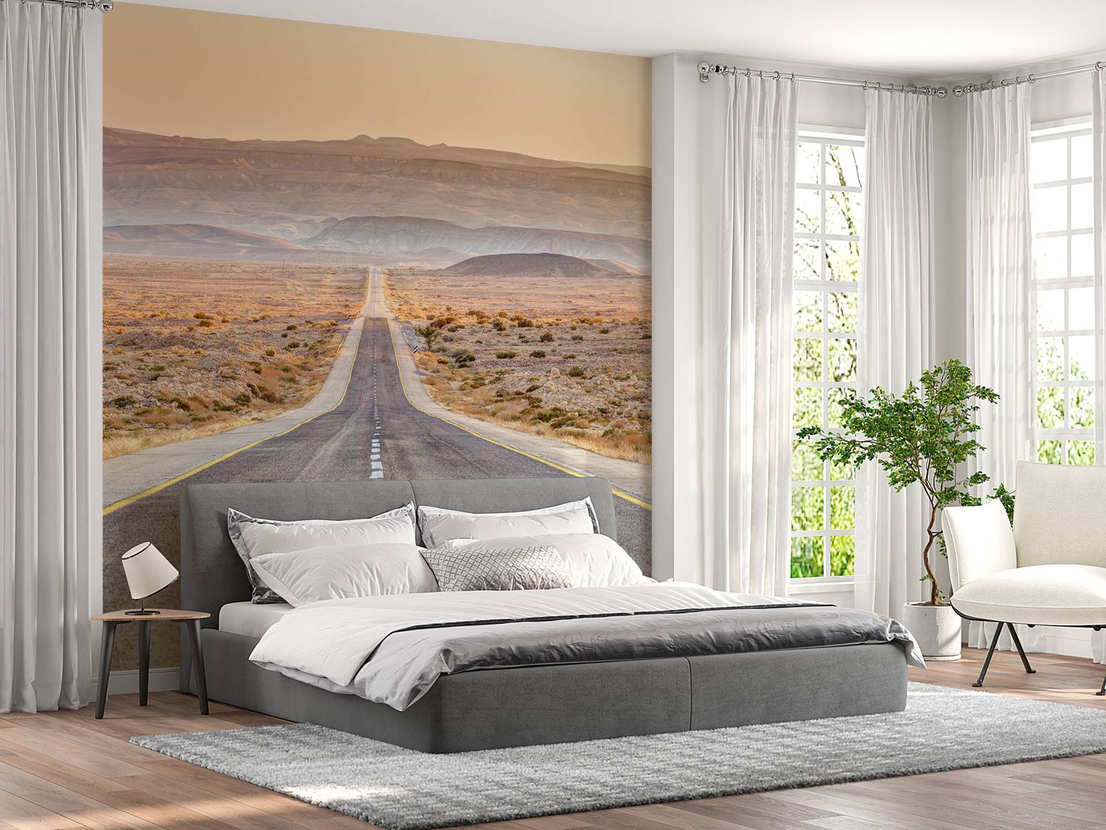 Highway through desert