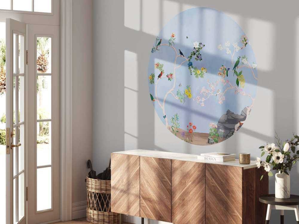 Fugler i hagen Blå panorama