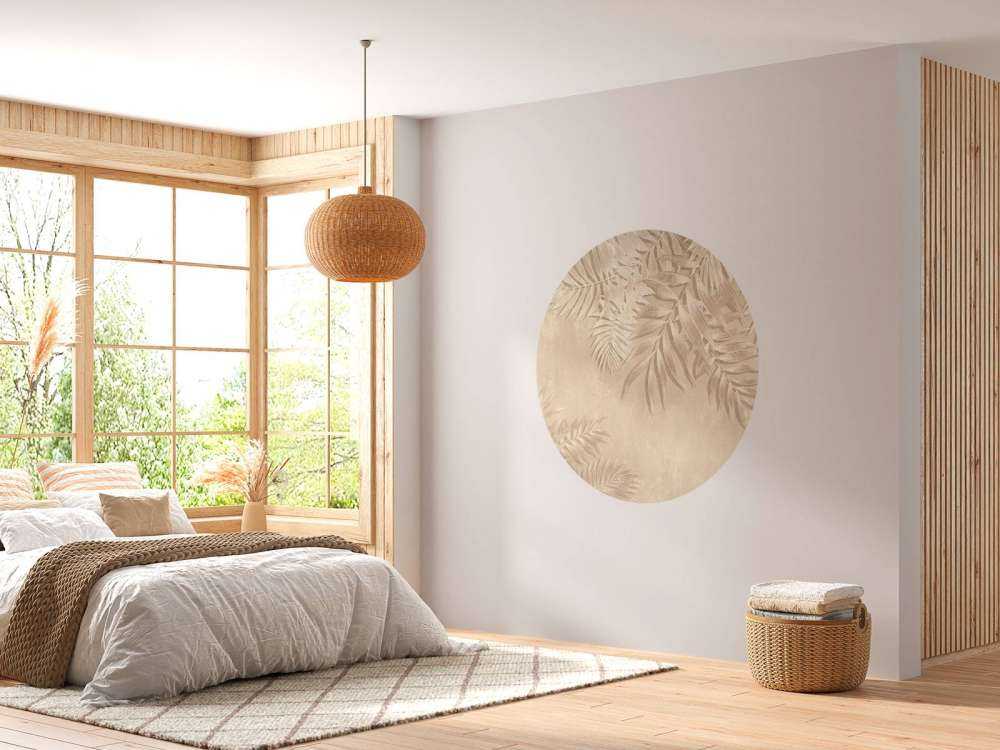 Strukturerade palmblad, beige