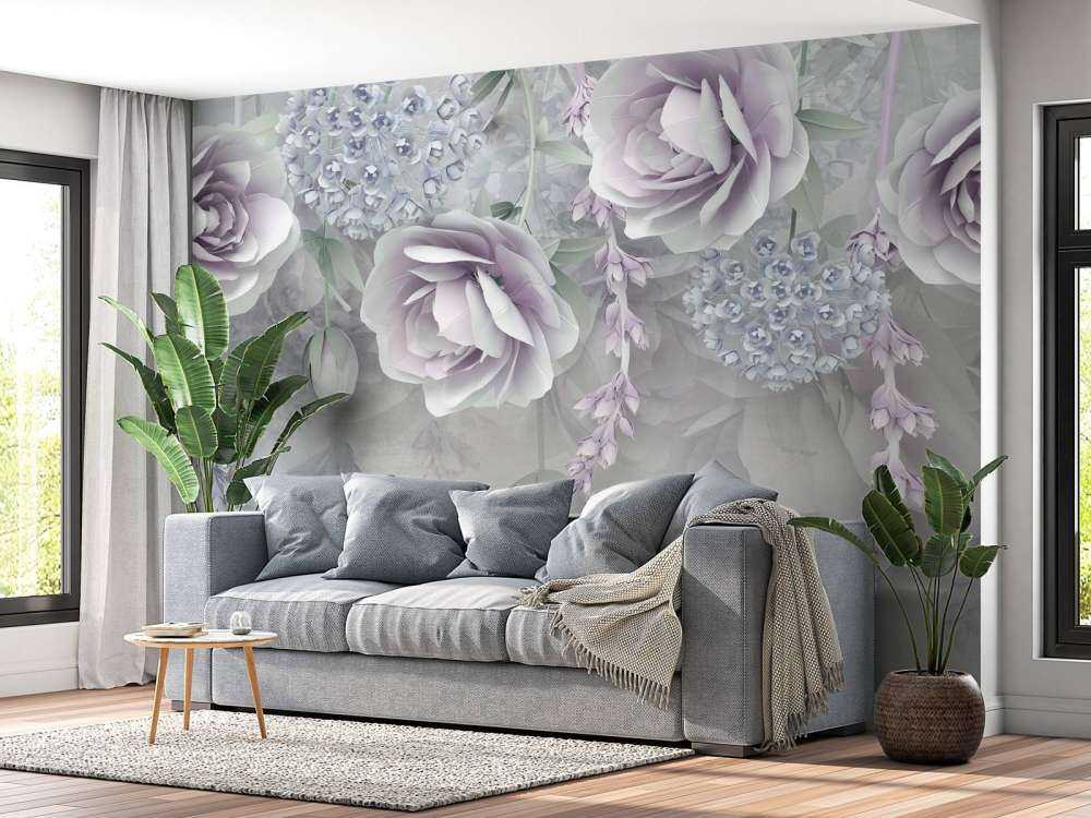Vägg med blommor