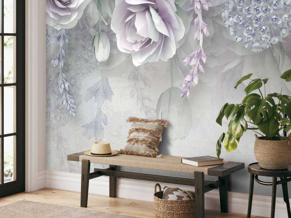Vägg med blommor