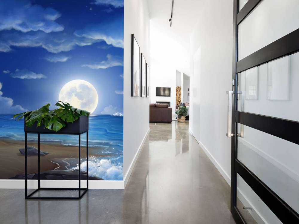 Vacker strand på natten