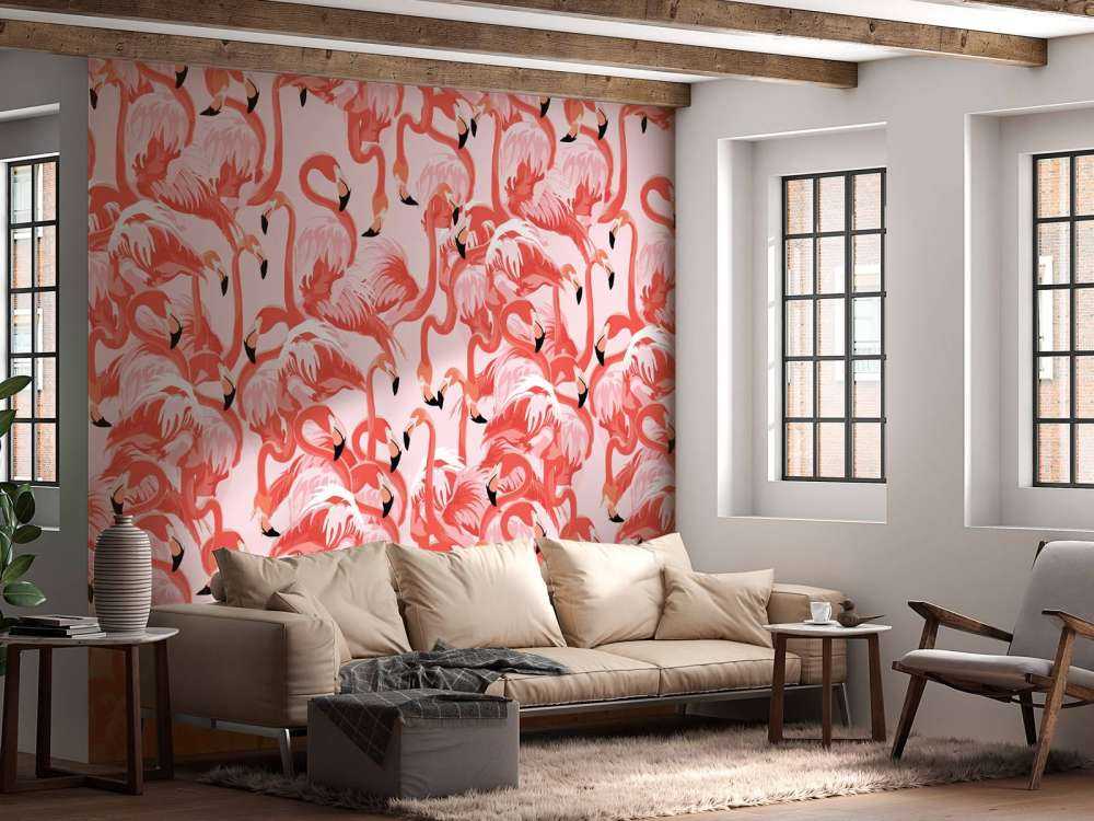 Exotiska flamingos