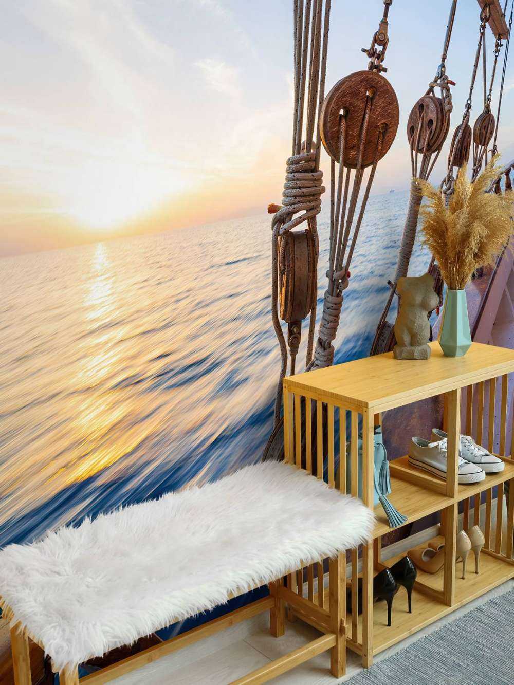 Solnedgång segelbåt