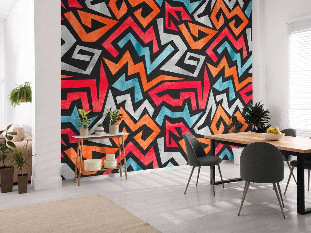 Färgglatt grafiskt tryck