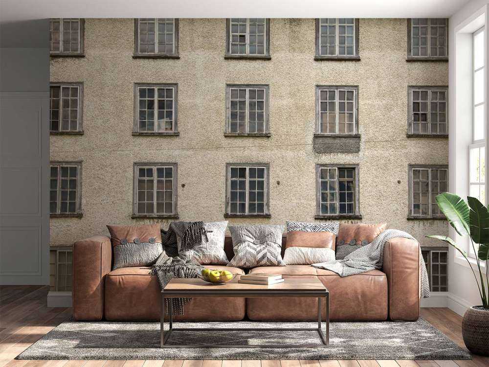 Fasad av en gammal fabrik