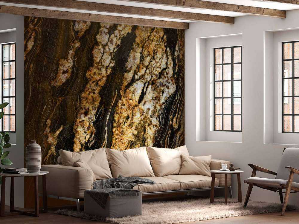 Mörk marmor med guldstruktur