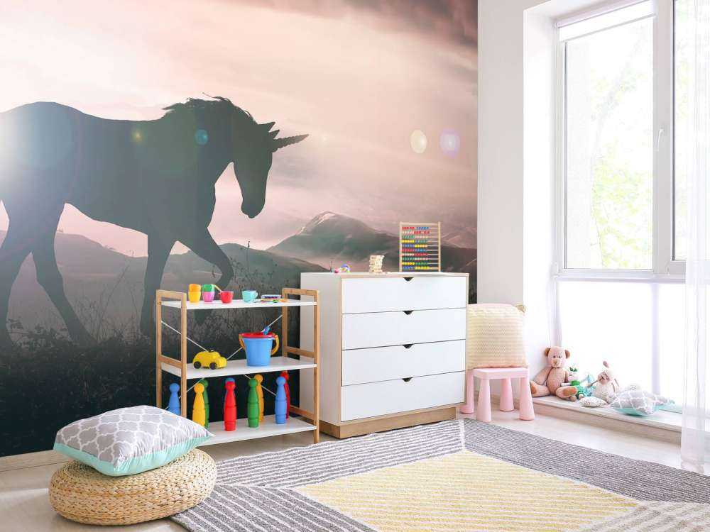 Enhörning i solnedgången