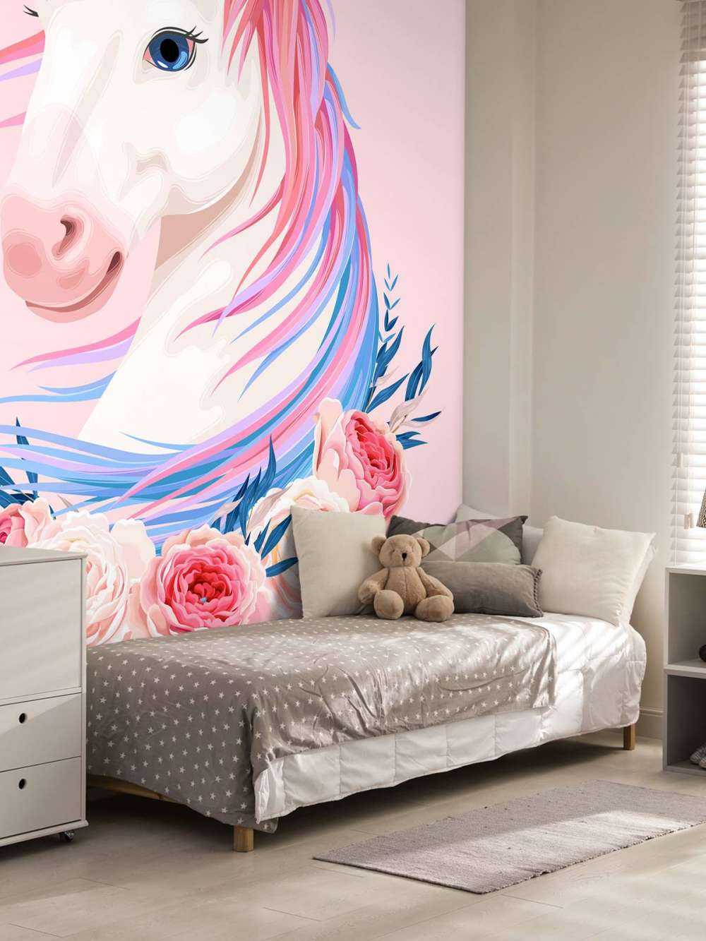 Enhörning med blommor