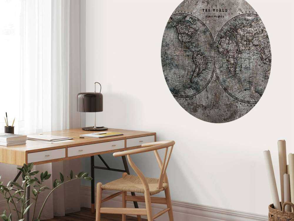 Världskarta med grå nyanser