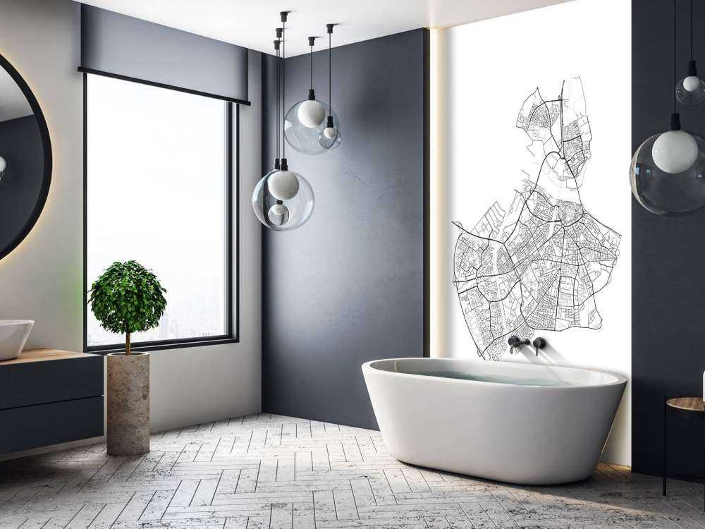 Karta över Nijmegen, vit