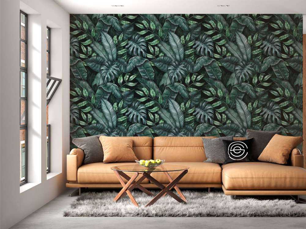 Botaniskt mönster med palmblad