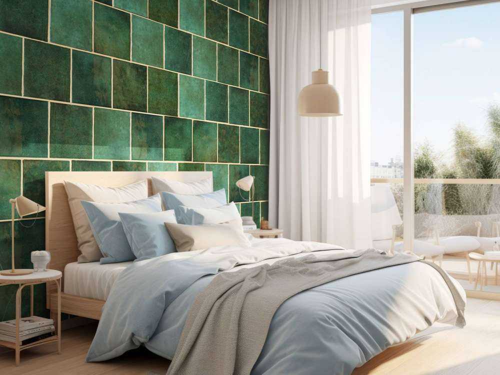 Gröna keramiska plattor