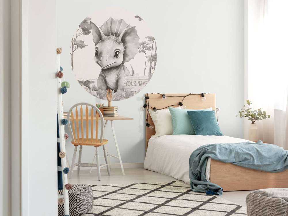 Baby triceratops i den beige djungeln