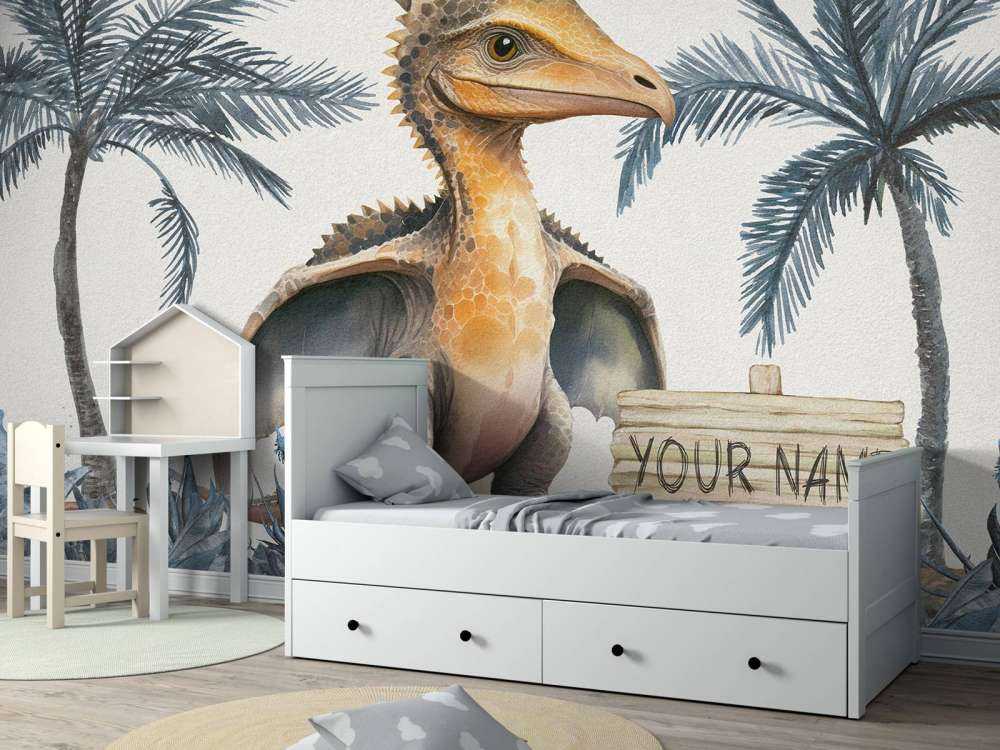 Baby pteranodon i den blåa djungeln
