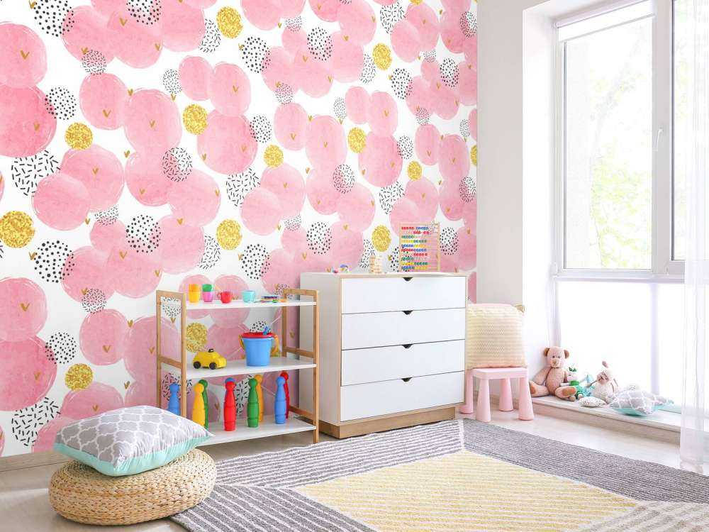 Lyserøde og gyldne cirkler