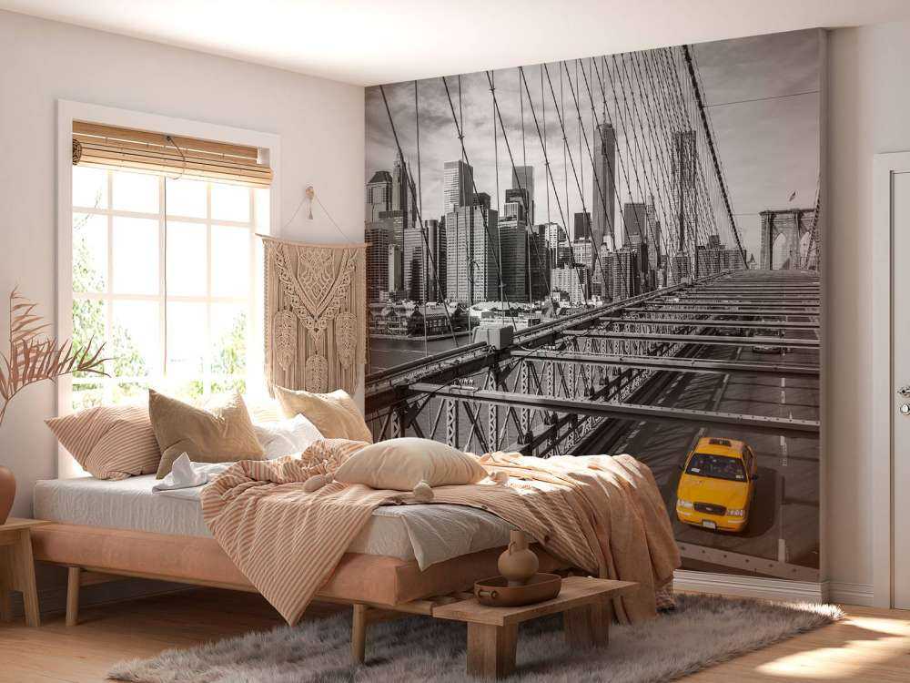 En taxa over Brooklyn Bridge