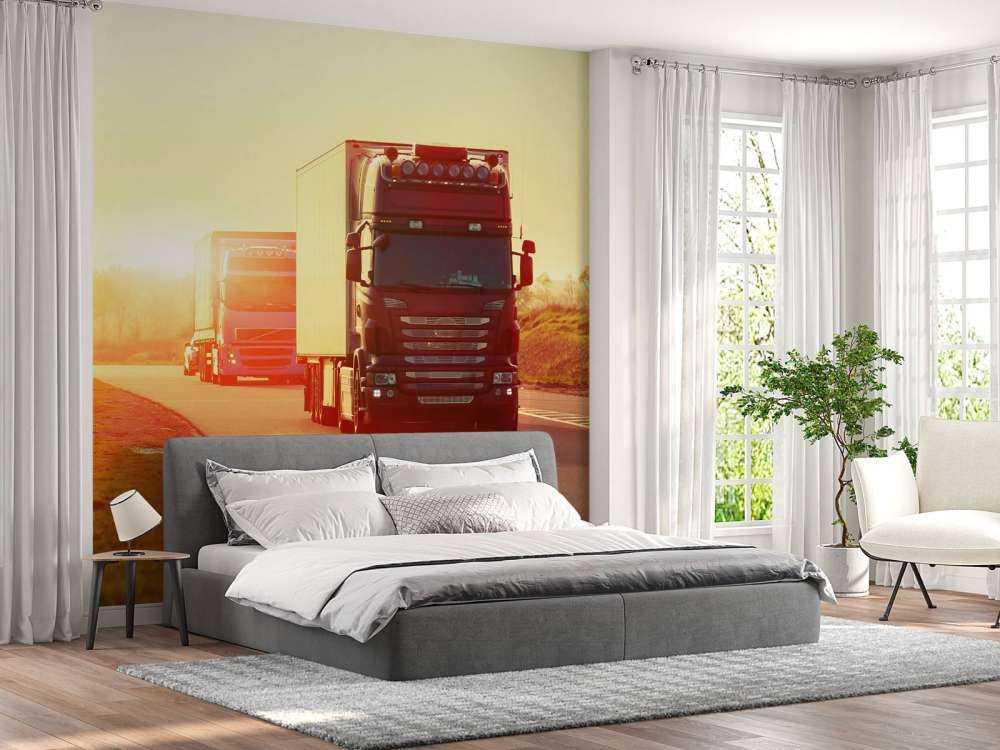 Lastbiler på en motorvej